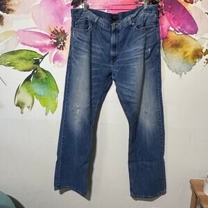 Adam Levine Mens Size 38 x 32 Medium Wash Distressed Patriot Straight Jeans